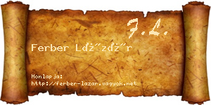 Ferber Lázár névjegykártya